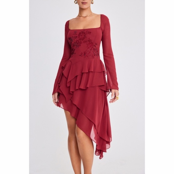 NEW Mistress Rocks Ruby Crystallised Hanky Hem Dress Small - Picture 1 of 17